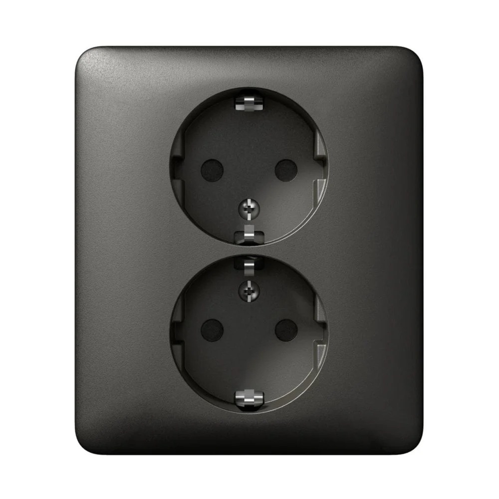 Schneider Electric Veggfeste, 2-V Jordat, Exxact Primo, Antrasitt v:7982286