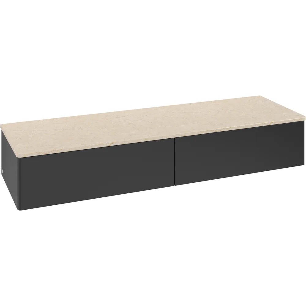 V&B ANTAO SIDESKAP 2 SKUFFER GLATT 1600X268X500 M/LYS MATT SORT/CRÉME v:2950949