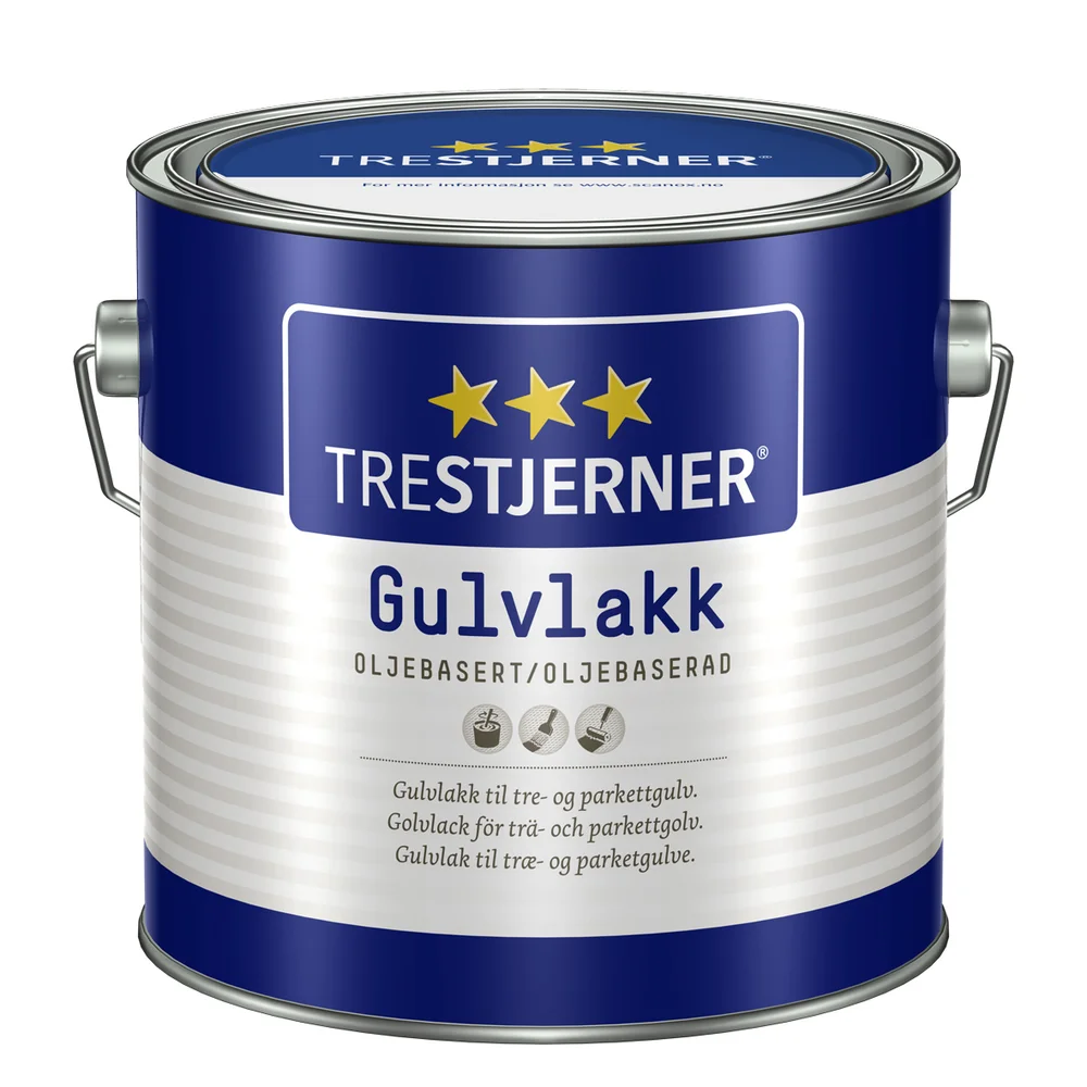 Gulvlakk oljebasert silkematt 3 liter Trestjerner v:4831405 Gulvlakk oljebasert silkematt 3 liter Trestjerner v:4831405